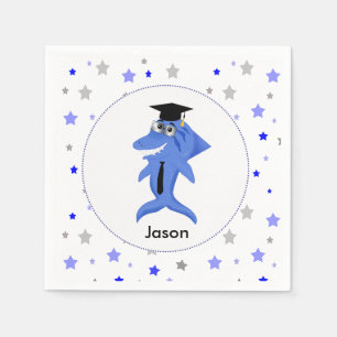 Graduation Party Shark thematische Abbildung Serviette