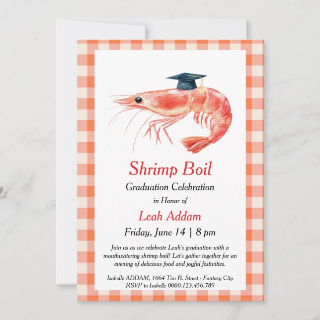 Graduation Party Shrimp Boil Invitation (Devant)