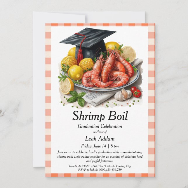 Graduation Party Shrimp Boil Invitation (Devant)