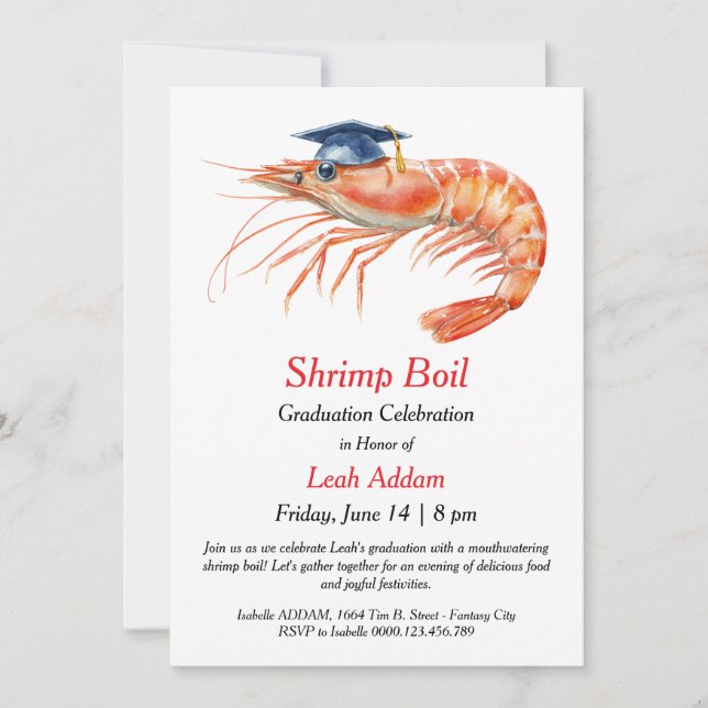 Graduation Party Shrimp Boil Invitation (Devant)