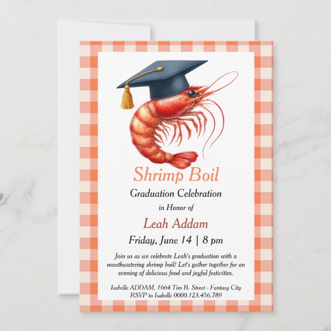 Graduation Party Shrimp Boil Invitation Einladung (Vorderseite)