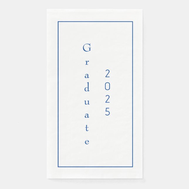 Graduation Party Student Graduate 2025 Text blau Serviette (Vorderseite)