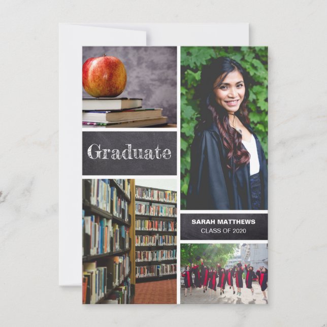 Graduation personnalisée Faire-part photo collage (Devant)
