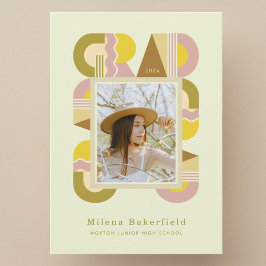 Graduation photo announcement card 2026 retro ankündigung