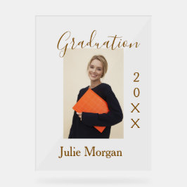 Graduation photo brown golden year 20XX namesimple Acrylschild