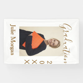 Graduation photo brown golden year 20XX namesimple Banner