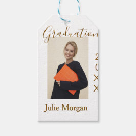 Graduation photo brown golden year 20XX namesimple Geschenkanhänger