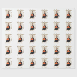 Graduation photo brown golden year 20XX namesimple Geschenkpapier