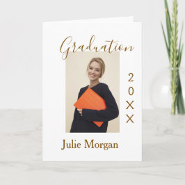 Graduation photo brown golden year 20XX namesimple Karte