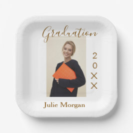 Graduation photo brown golden year 20XX namesimple Pappteller