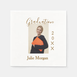 Graduation photo brown golden year 20XX namesimple Serviette