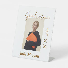 Graduation photo brown golden year 20XX namesimple Sockelschild