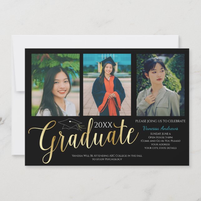Graduation Photo Collage Graduation Invitation (Devant)
