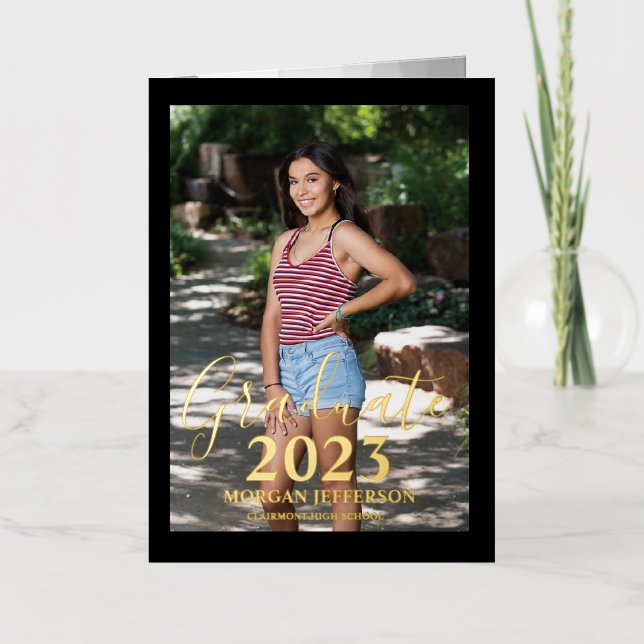 Graduation Photo Foil Invitation (Recto)