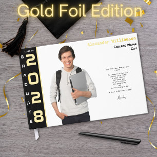 Graduation photo moderne Black Gold Foil livre d'i