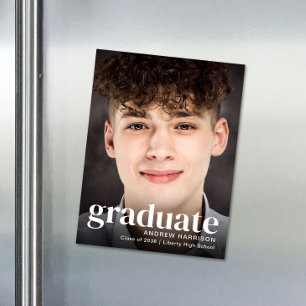 Graduation photo moderne Faire-part magnétique