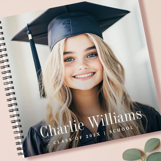 Graduation photo moderne nom année livre d'or (Graduation photo modern name year guest book)