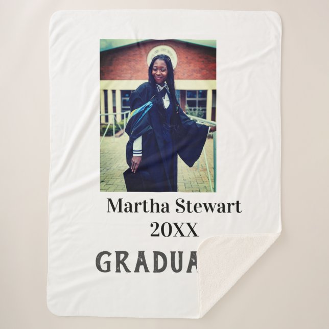 Graduation photo name year class university simple sherpadecke (Vorderseite)