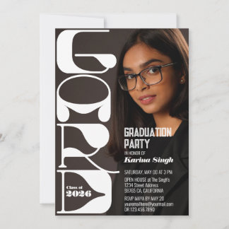 Graduation Photo Party Invitation – Modern Chic Einladung