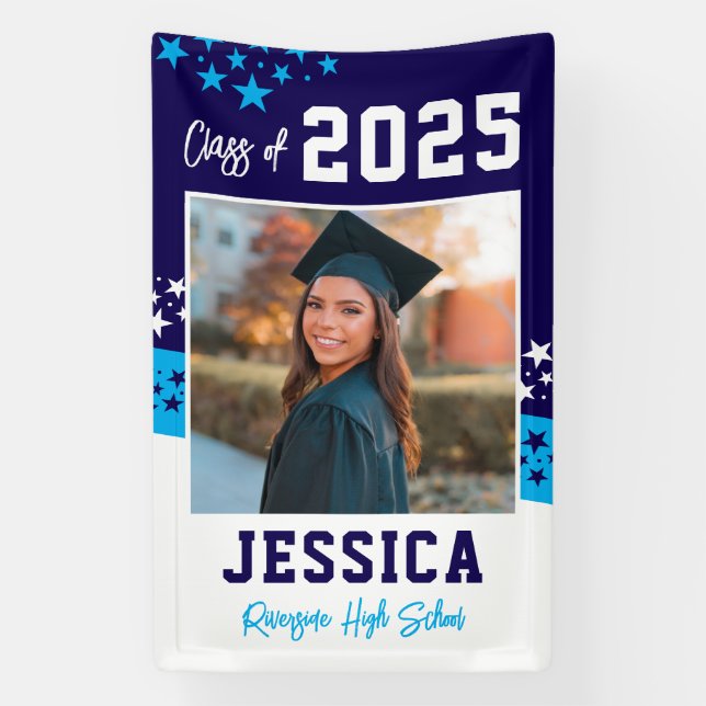 Graduation Photo Vinyl Bannière Décoration (Verticale)