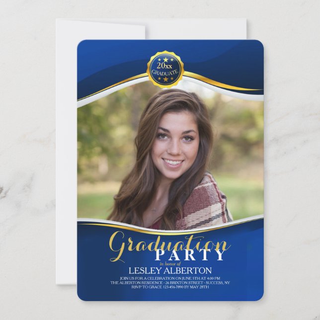 Graduation Royal Photo Invitation (Devant)