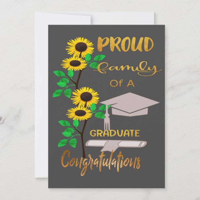 Graduation Salutations Carte Plat (Devant)