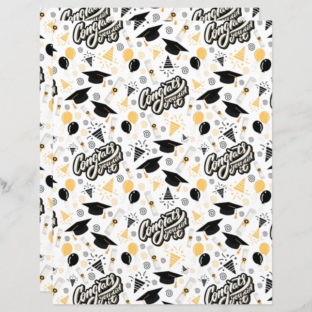 Graduation Scrapbook Paper (Vorne/Hinten)