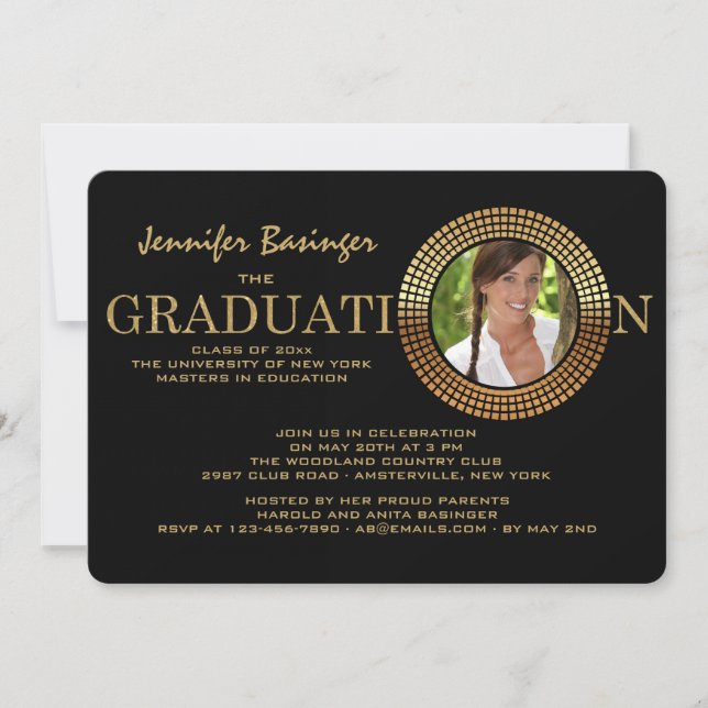 Graduation Shimmer Photo Invitation (Devant)