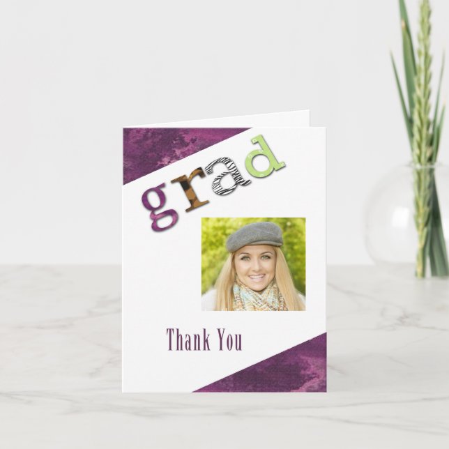 Graduation Thank You Photo Card Dankeskarte (Vorderseite)