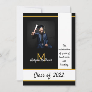 Graduation Traditionnelle Invitation Noire