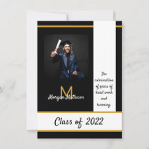 Graduation Traditionnelle Invitation Noire