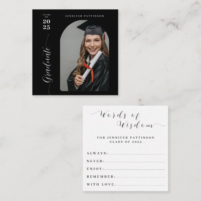 Graduation Words of Wisdom for Graduate Begleitkarte (Vorne/Hinten)