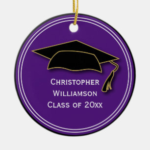 Graduationsklasse der Keepake School Lila Keramik Ornament