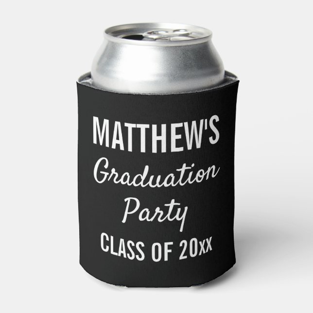 Graduationspartei für moderne Typografie Black Dosenkühler (Kanne Vorderseite)