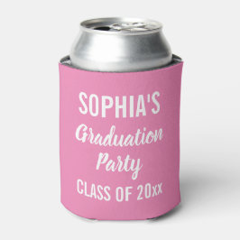 Graduationspartei für moderne Typografie Pink Can Dosenkühler