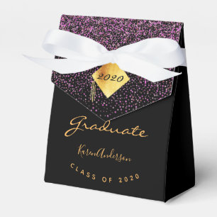 Graduationspartei Graduate Black Gold lila 2025 Geschenkschachtel
