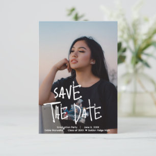 Graduationspartei Personalisiert Save the Date Kar Dankeskarte