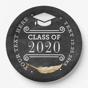 Graduationspartei Retro Chalkboard Klasse 2020 Pappteller