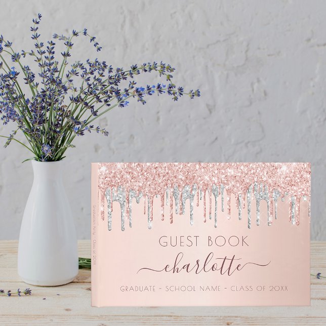 Graduationspartei Rose Gold Glitzer Klasse von 202 Gästebuch (Von Creator hochgeladen)