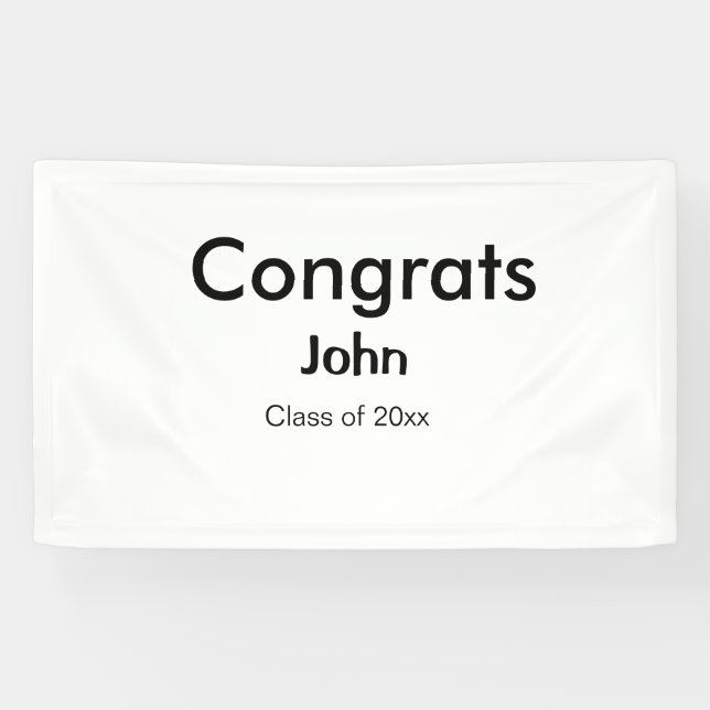 Graduiern Name Glückwunsch Datum Jahrestext Banner (Horizontal)