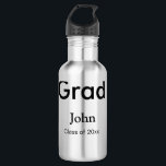 Graduiern Name Glückwunsch Datum Jahrestext Edelstahlflasche<br><div class="desc">Gestaltung</div>