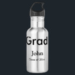 Graduiern Name Glückwunsch Datum Jahrestext Edelstahlflasche<br><div class="desc">Gestaltung</div>