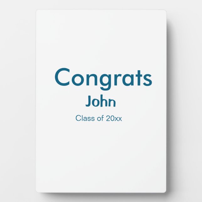 Graduiern Name Glückwunsch Datum Jahrestext Fotoplatte (Vorderseite)