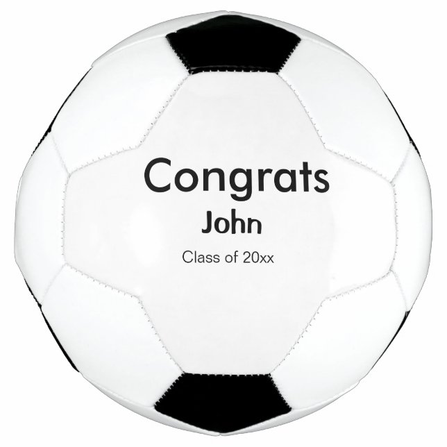 Graduiern Name Glückwunsch Datum Jahrestext Fußball (Vorderseite)