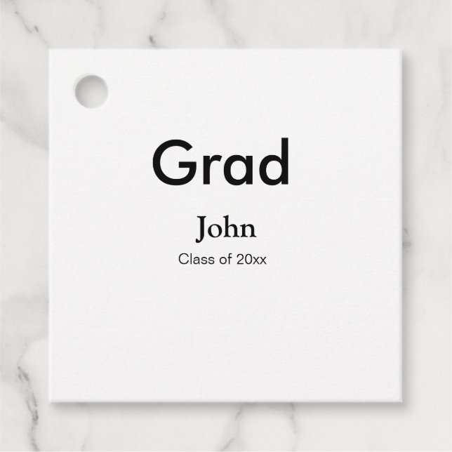 Graduiern Name Glückwunsch Datum Jahrestext Geschenkanhänger (Vorderseite)
