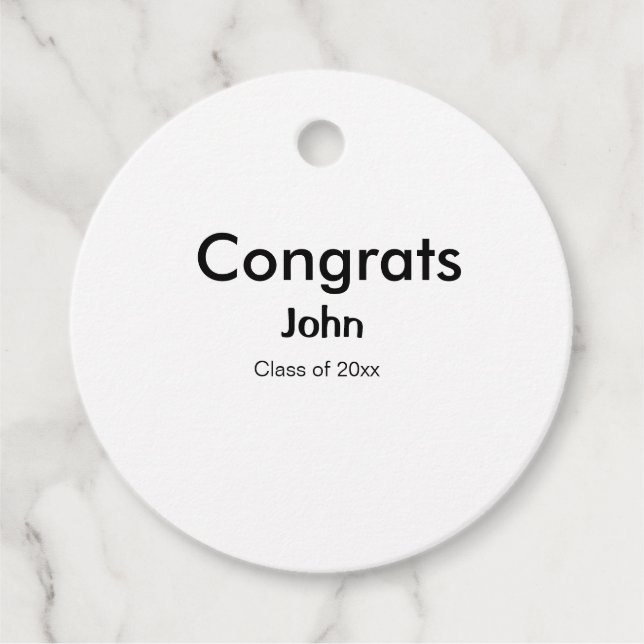 Graduiern Name Glückwunsch Datum Jahrestext Geschenkanhänger (Vorderseite)