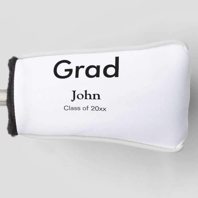 Graduiern Name Glückwunsch Datum Jahrestext Golf Headcover (Vorderseite)