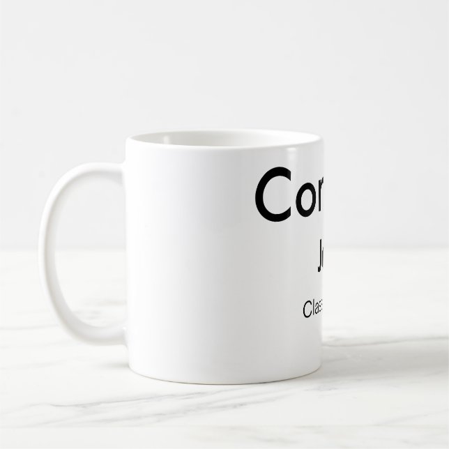 Graduiern Name Glückwunsch Datum Jahrestext Kaffeetasse (Links)