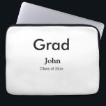 Graduiern Name Glückwunsch Datum Jahrestext Laptopschutzhülle<br><div class="desc">Gestaltung</div>