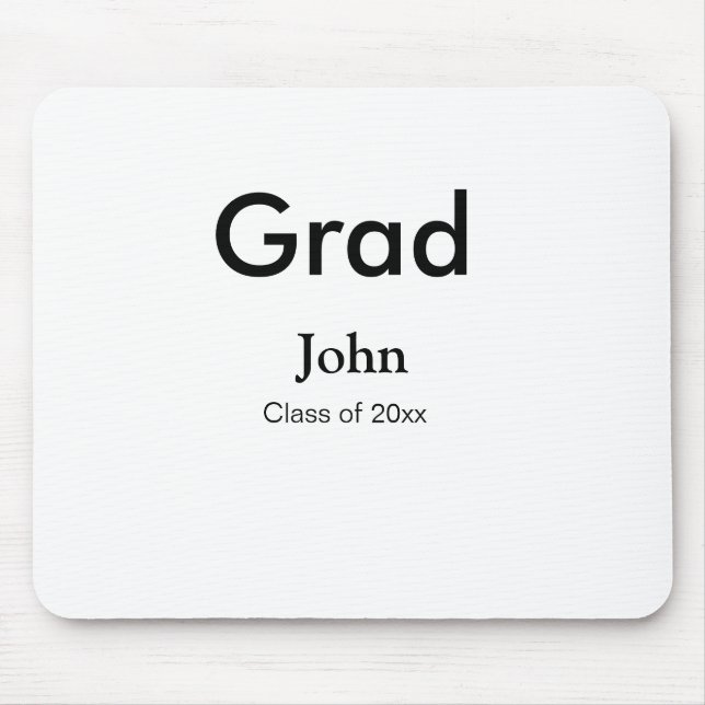 Graduiern Name Glückwunsch Datum Jahrestext Mousepad (Vorne)